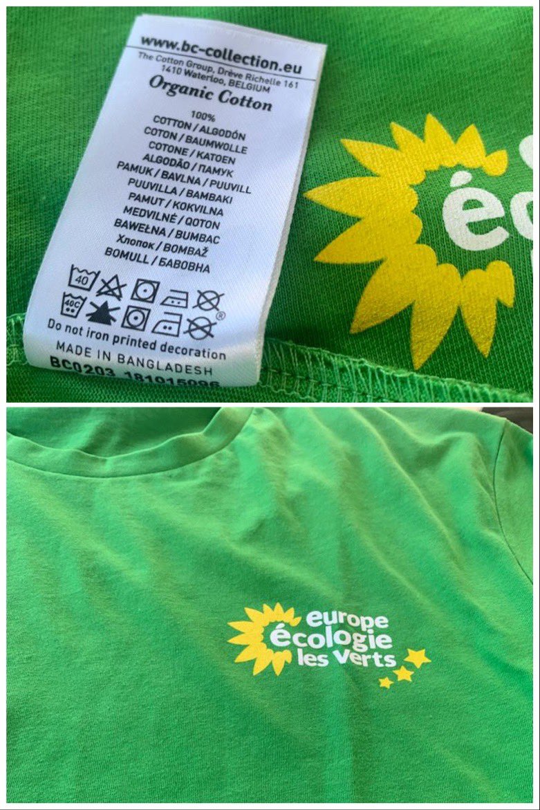 SaccageGrenobl1's tweet photo. EXCLUSIF
Piolle pas gêné : les tee shirt vendus aux journées des verts à Grenoble sont fabriqués au Bangladesh
On connaît les salaires , l’exploitation des enfants …
Et bravo les circuits courts , l’économie circulaire etc Avec eux on n’est jamais déçu Des Escrologistes https://t.co/H8GXrHWBm9