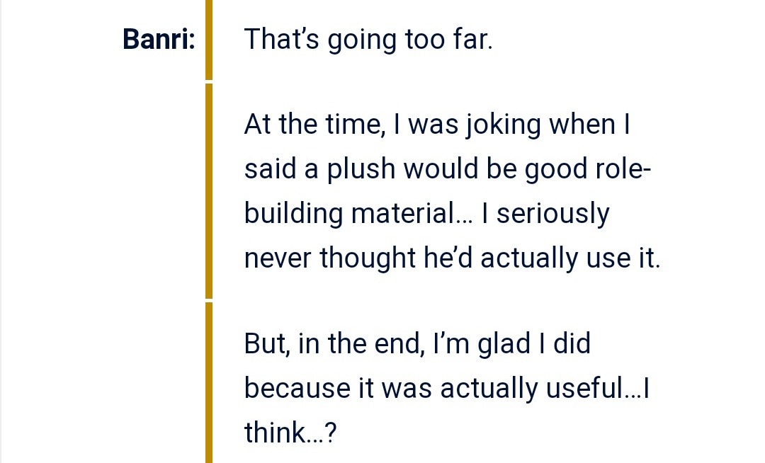 i think the thing i love the most abt this backstage its the fact that banri didnt really want tenma to rolebuild, he just made up a stupid excuse to give tenma a dog plushie and tenma fell for it 😭😭