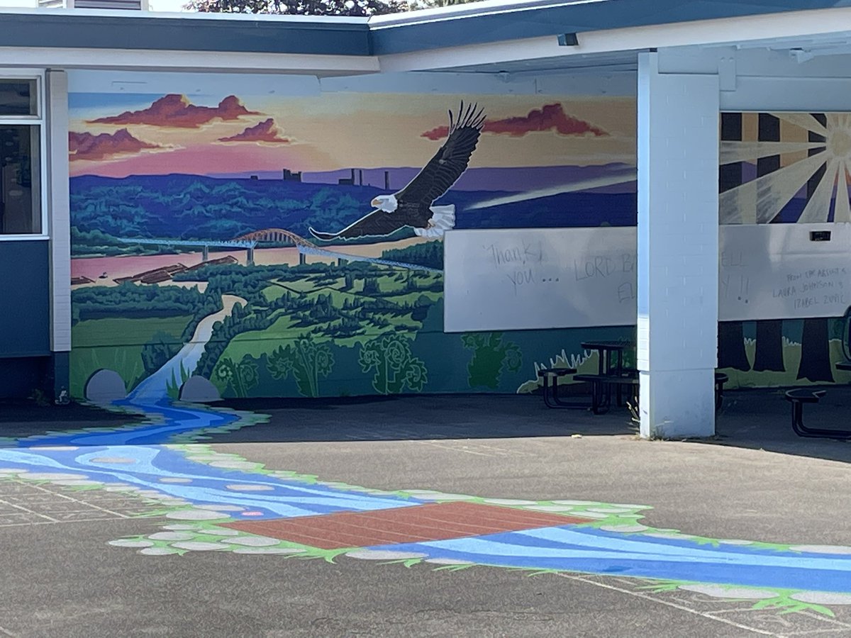 lbpsd43's tweet photo. Our beautiful wall has grown since we last saw one another. Thank you Laura Johnson &amp; Isabel Zuvic for this amazing creation. #soar https://t.co/dst6KSQWre