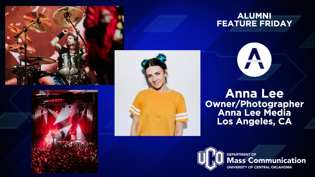 UCO_MCOM's tweet image. If you are a music lover, then you may have seen this week's #AlumniFeatureFriday 's work! @annaleemedia is a Photographic Arts Alum who has traveled the globe with some of the biggest names in music. Check out her website for more amazing images: annaleemedia.com