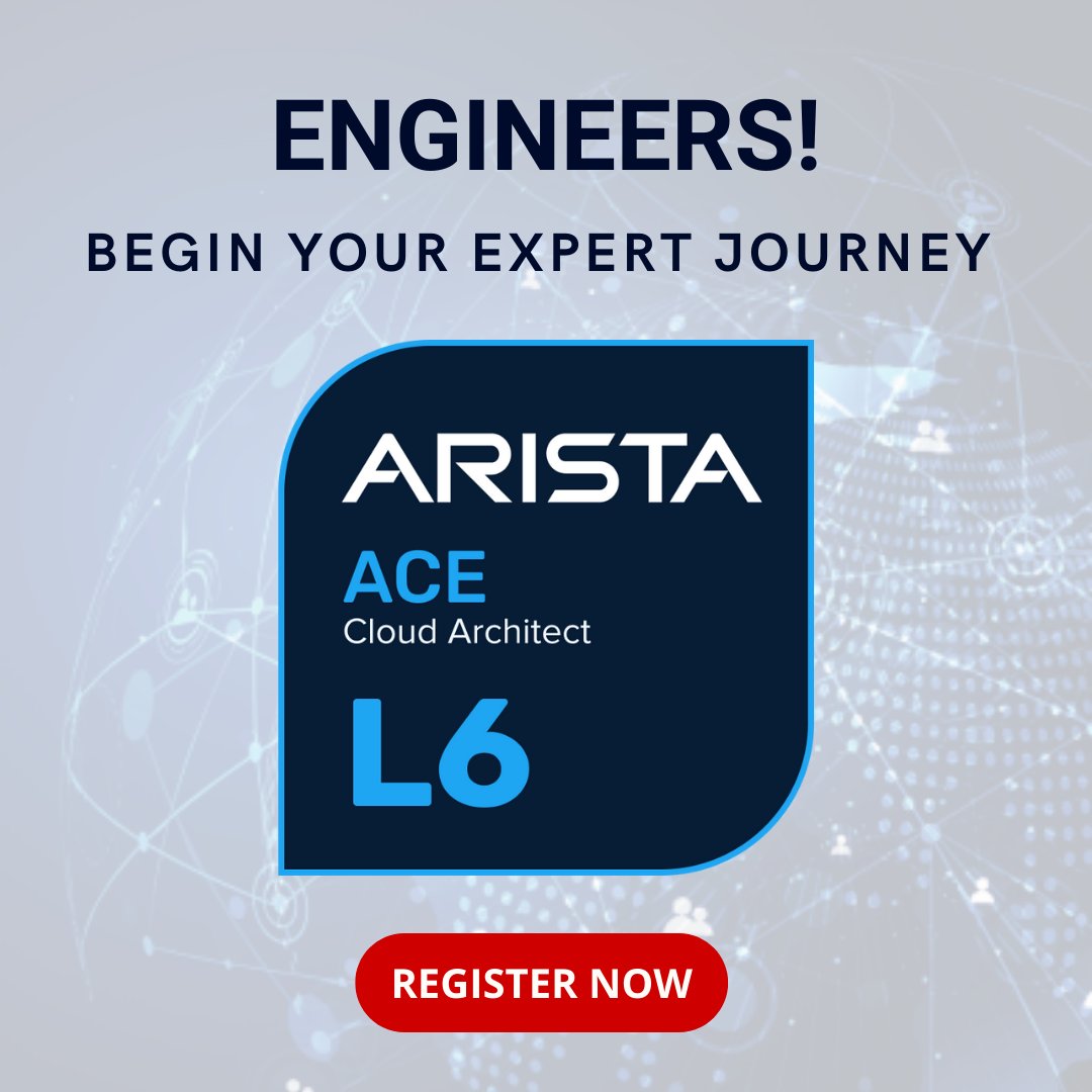 If you consider yourself an Arista expert, now is the time to prove it!

Demonstrate your #Arista skills and knowledge by registering now for the new ACE Expert Certification Program. hubs.ly/Q01lppMM0