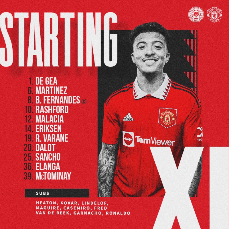 ManUtd's tweet photo. 📣 The team news is in, Reds! 

#MUFC || #LEIMUN