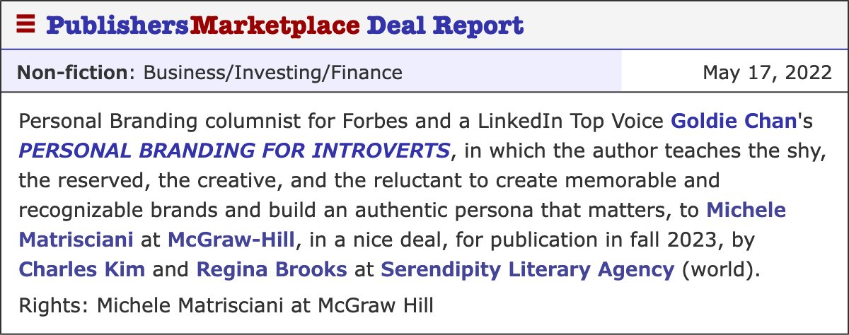 GoldieChan's tweet photo. Here’s the announcement in Publisher’s Marketplace with @MHEducation. 

Thank you to all the other publishers and editors who were interested in working on my very first book and I’m really thankful to be able to add “author” onto my list of personal adjectives. https://t.co/YK0DizCoG3