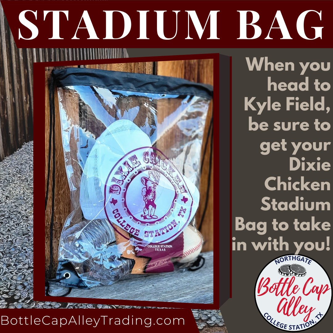 BottleCapAlley's tweet photo. Don't forget that all stadiums in the SEC have clear bag policies. So whether you're heading to #KyleField this weekend, or heading out for a road trip later this season, you need to get yourself a #DixieChicken #StadiumBag!
https://t.co/wPtTNnj1fH https://t.co/7Dq0pS3n7c