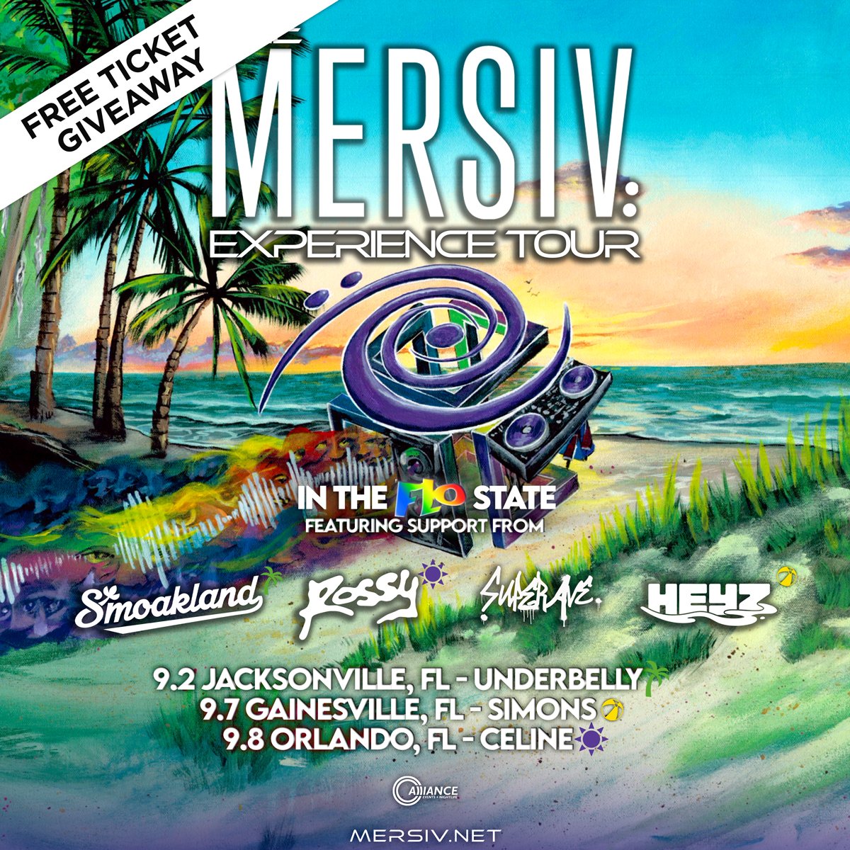 Alliance_Events's tweet photo. 🎁 GIVEAWAY: Down to catch Mersiv &amp; more for FREE?

TO ENTER:
❤️ - LIKE
🔃 - RETWEET
#️⃣ - REPLY with your city tour stop hashtag (#Jacksonville OR #Gainesville OR #Orlando)

Good luck! Winners are randomly selected on the date of each tour stop. https://t.co/eSTsZnma9X