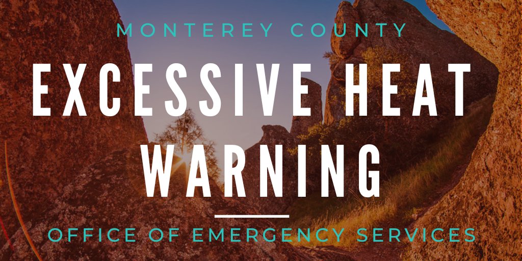 @NWSBayArea has issued an Excessive Heat Warning from 9/1 11AM to 9/6 8PM for Southern Salinas Valley, Santa Lucia Mountains, Los Padres National Forest, Mountains of San Benito, Pinnacles National Park, and Interior Monterey County. inws.ncep.noaa.gov/a/a.php?i=7440…