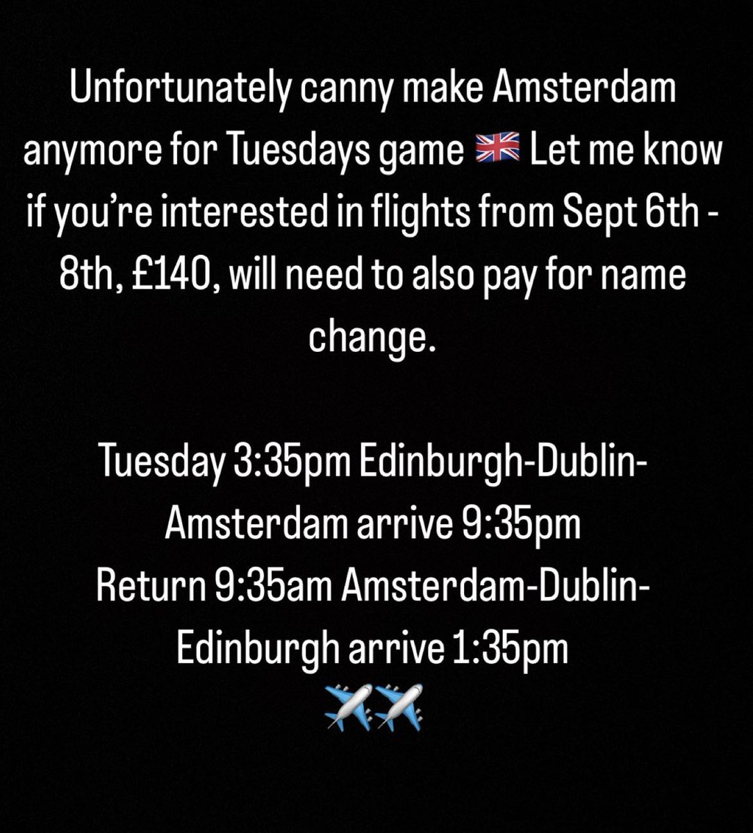 Selling flights for Amsterdam for Tuesdays game, message me if interest, retweets would be appreciated 👍🏽