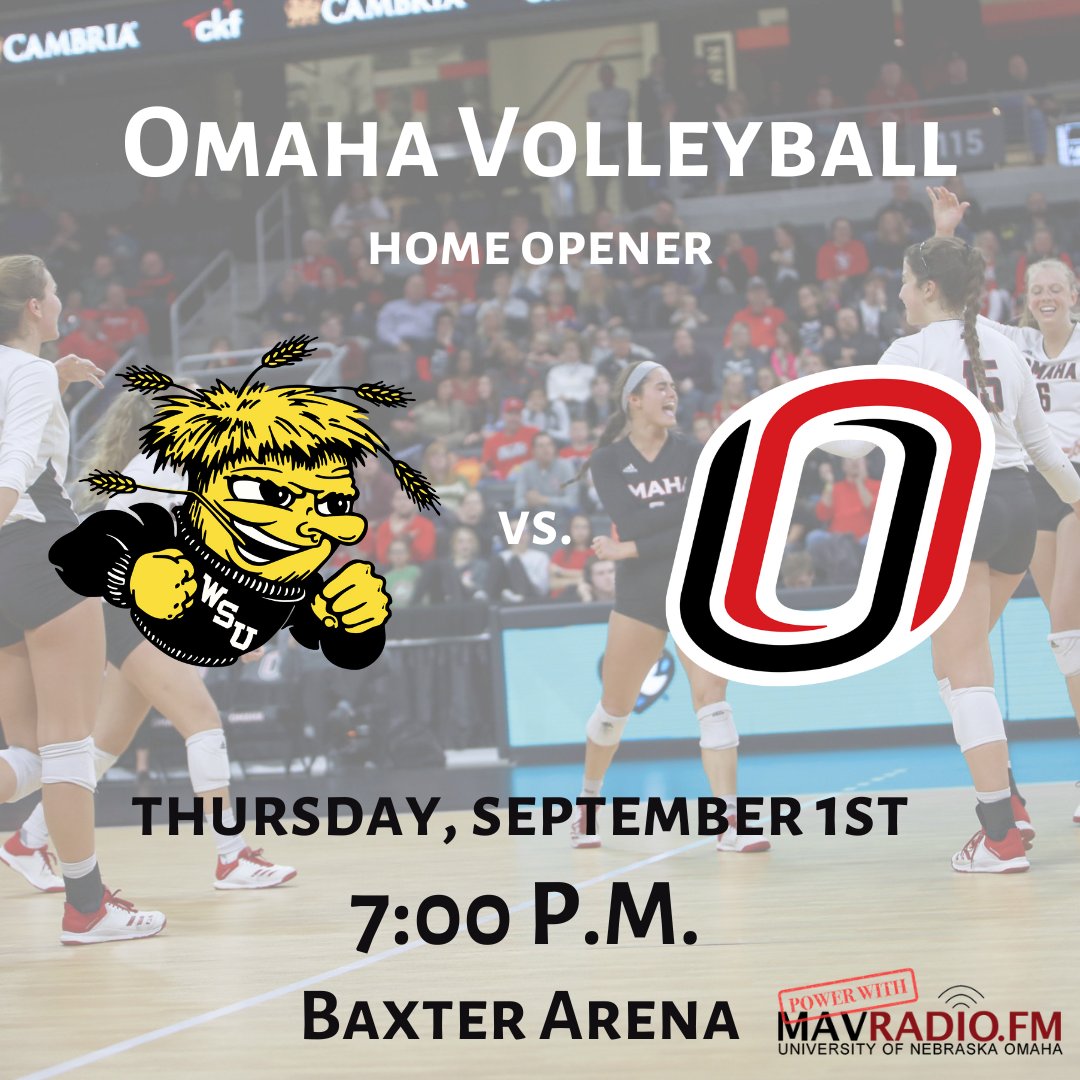 MavRadioUNO's tweet photo. IT'S @OmahaVB's HOME OPENER @BaxterArena!

The Mavs take on @GoShockersVB 

⏰: 7 P.M.
📺: https://t.co/vZJomSz9H5
📻: https://t.co/mF1LJesciy / MavRadio on TuneIn 
🎙: @JackMcGonigal and @austenulmer

#EveryoneForOmaha
#GoMavs https://t.co/QrsSBgMOAN