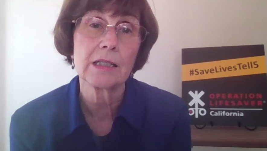 Caltrain, through Tasha's work, has been connected to rail safety group <a href="/olinational/">Operation Lifesaver</a>, for more than 11 years.

Nancy Sheehan of Operation Lifesaver zoomed in to accept the proclamation.

California had 800+ rail fatalities from 2017-20.

"Stay off, stay away, stay safe"