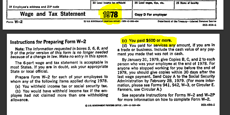 HerbHasIssues's tweet photo. Everything that is pegged to $600 should be AT LEAST $2500-3000 now...
These values were $600 WHEN I WAS BORN
- Requirement for W2*
- 1099-*
People raising rent with yard sales and eBay shouldn't mean losing free tax filing b/c "everyone's a business"
#IRSReforms
@ninaturner https://t.co/6MQpfviezc