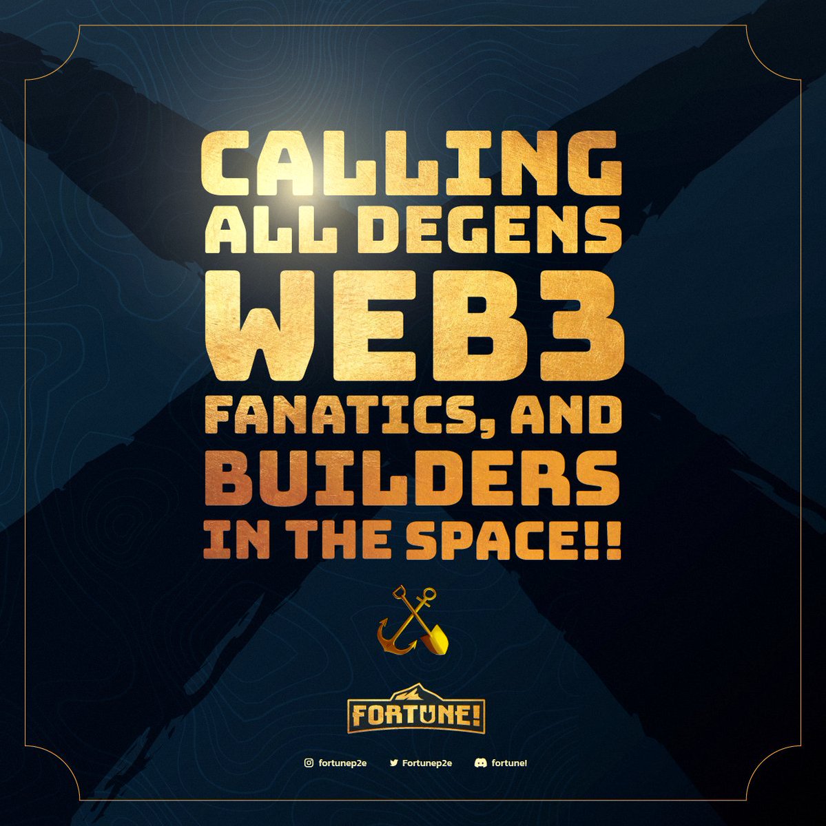 Fortunep2e's tweet photo. Attention #WEB3 Community: If you're a serious #builder, certified #degen, or even just a casual trader; we want to connect with you and get you into our #tokengated discord ecosystem where you can earn $FP to use in our store! Leave your #ETH wallet or #ENS for a free #airdrop! https://t.co/lAYsZCHfFk