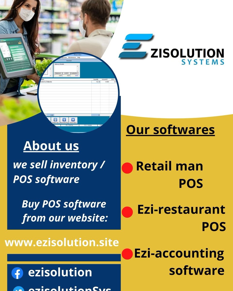 EzisolutionSys's tweet photo. Get your point of sales software from https://t.co/S385cVek9e and enjoy good accounting in your business #ezisolution #eziaccounting #pointofsale #retailman #treanding #retailmanager #RetailManPOS #peachtree #accountingsoftware #software #RetailMan #POS #quickbooks #accounting https://t.co/TNZnbLugLy
