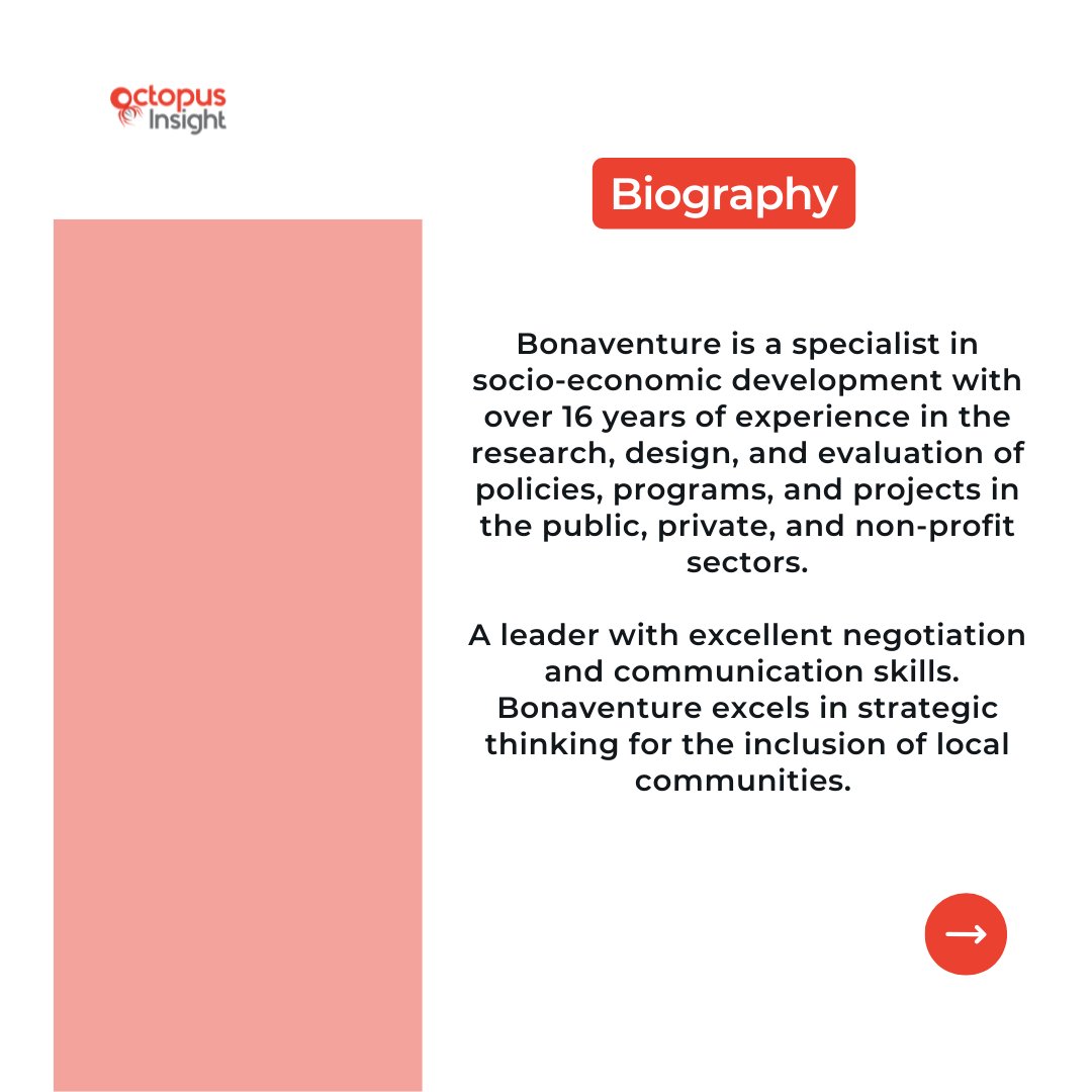 OctopusInsight's tweet photo. Above all, Octopus is a team . Today, "Zoom In" on Bonaventure Fandohan! Find out more about our Managing Partner.
#ourteam #ourteamprofile #notreéquipe #octupusinsight #Consulting https://t.co/bs9sIOTFhP