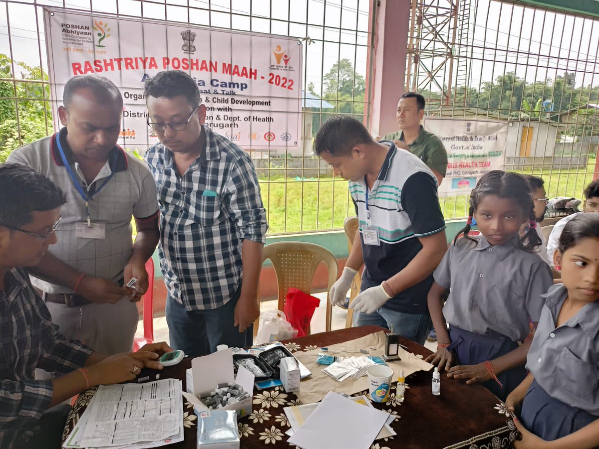 PDibrugarh's tweet photo. #AnemiaMuktBharat An anemia camp for Adolescents girls, Pregnant women and lactating mothers organised today at inauguration ceremony of 5th Rastriya Poshan Maah 2022 at Muttuck Tea Estate, Dibrugarh, Assam. #PoshanMaah2022 

@PoshanAssam @MinistryWCD @nhm_assam @MoHFW_INDIA https://t.co/npYGtDLEil