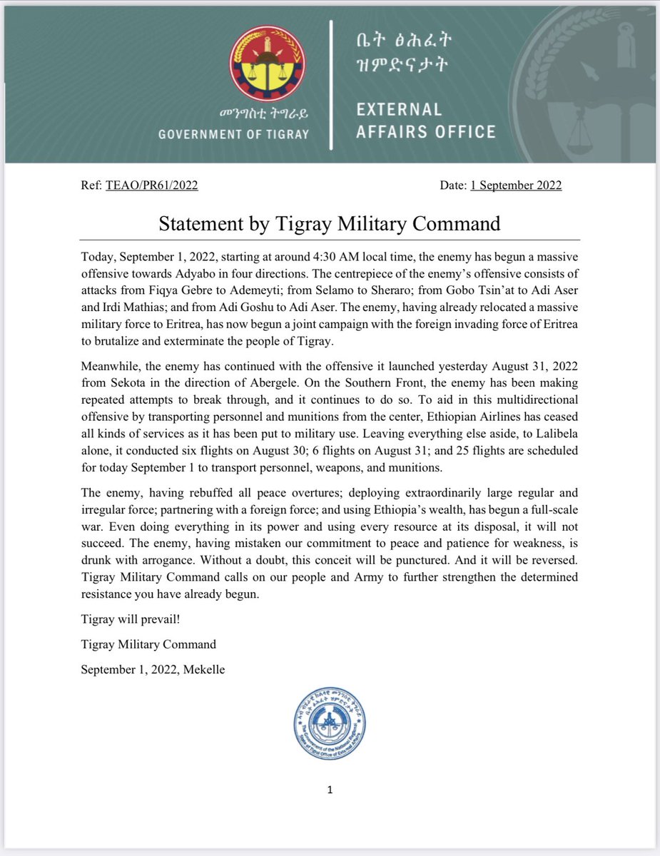 DogaliV's tweet photo. #667days #TigrayGenocide
Meanwhile, the attack launched on August 25, 2014 in the direction of Sekota to Abergele continues today. #ENDF have also been making repeated attempts on the southern front.⬇️
#TigrayIsUnderAttack
@antonioguterres & @JosepBorrellF https://t.co/xzbOkVgyn1