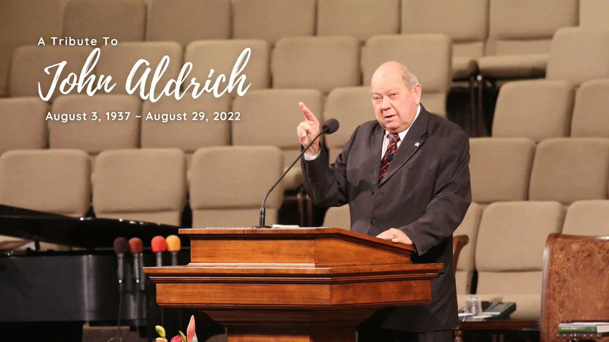 hbbc_okc's tweet photo. On Monday, August 29, 2022, Bro. John Aldrich was promoted to Heaven! Bro. John was a long-time friend and firm supporter of Heartland Baptist Bible College. The funeral service will be held Friday, September 2, 2022, at 1:00 p.m. at Southwest Baptist Church. https://t.co/0LliGTqmTd