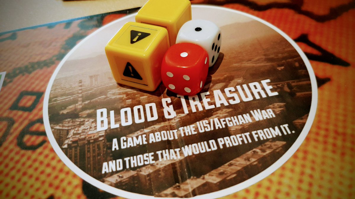 RobFactor's tweet image. Playing @Bublublock&apos;s phenomenal &apos;Blood &amp;amp; Treasure&apos; at #CSWExpo. John Butterfield, @HBuchanan2 and I play rapacious defense contractors competing for riches during the US/Afghan War.