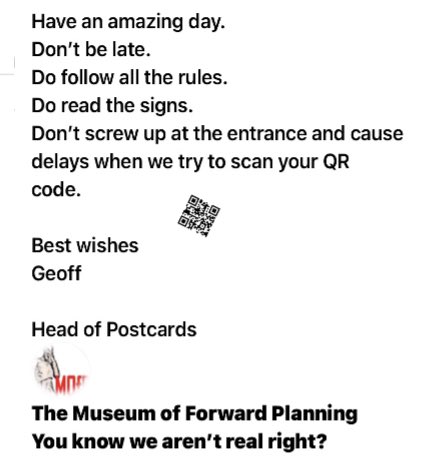 MOfP2021's tweet photo. Smashing our pre-visit comms and e-ticket approach.
If you are visiting and you have booked in advance - please don’t screw up #VisitProperly https://t.co/rIAzWyylr6
