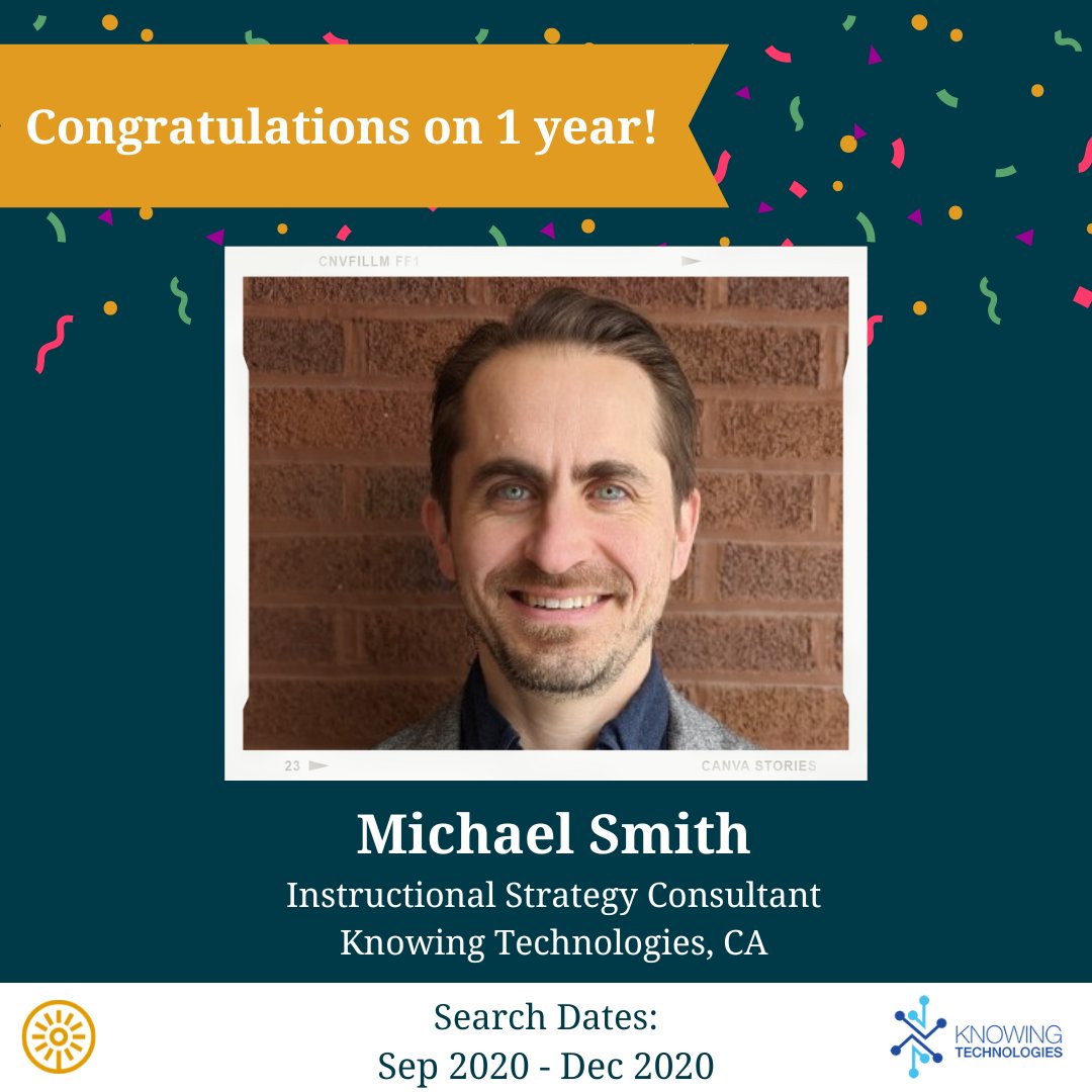Congratulations to Michael Smith!

Michael Smith currently serves as the Instructional Strategy Consultant at <a href="/KnowingTechk12/">Knowing Technologies</a>. Mike has years of experience as a teacher, administrator, consultant and K-12 educational transformation.

edtechrecruiting.com/search