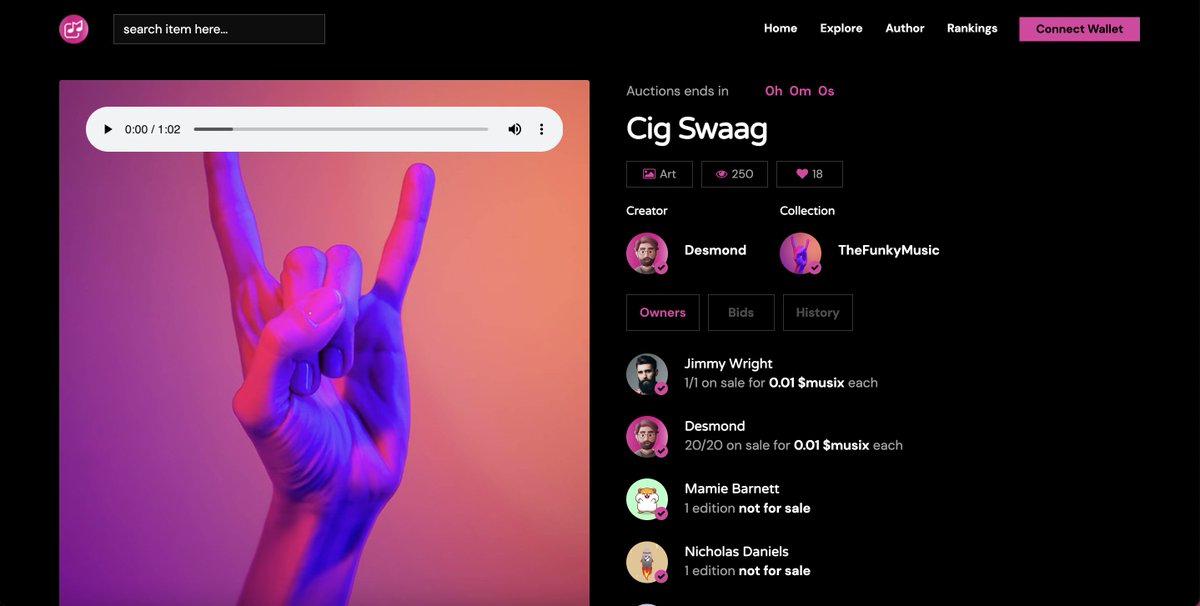 NFTMusixbsc's tweet photo. Here are some sneak peaks of our V2 platform. 🔥🔥🔥 Hope you guys like it. The web version will be live for you guys to browse through within 24 hours.
https://t.co/6D2xJp3DPL

@pinkecosystem  @BSCGemAlert @binance @PancakeSwap @opensea https://t.co/v4t1XoOLiO
