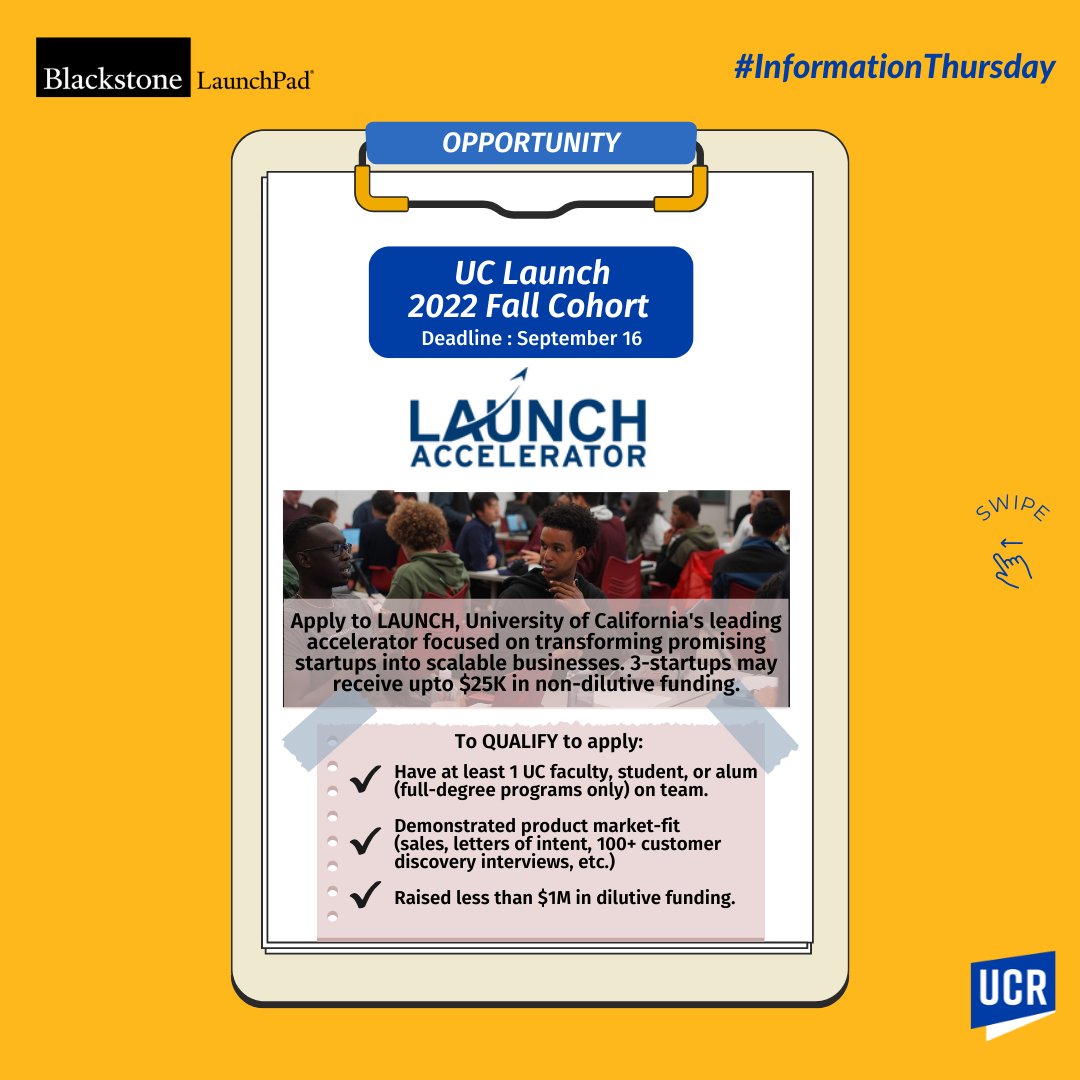 LaunchpadUcr's tweet photo. Hello Highlanders! This #infoThursday is about the upcoming SBIR Talks @UCR_Innovation. Registration is open for @Cal_Launch  Accelerator Program. A funding opportunity for military-connected #startups by @HelloAlice and @FedEx. 🔗in bio!  #UCRiverside https://t.co/NXnp43XZdI