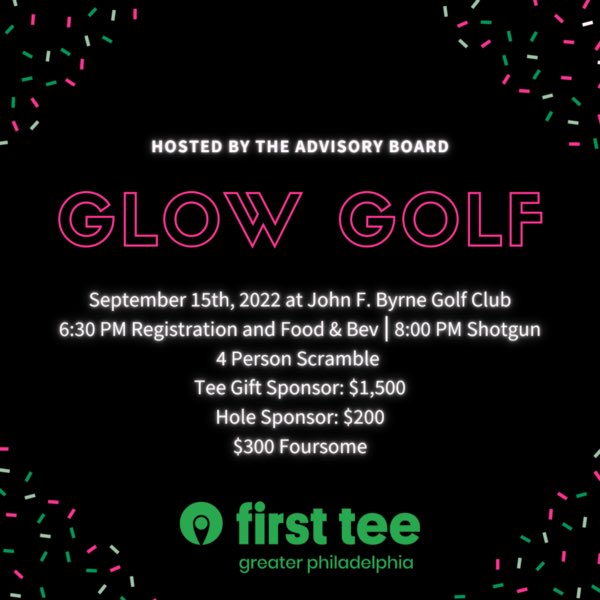 First Tee - Greater Philadelphia (@firstteephilly) on Twitter photo Register today for Glow Golf at <a href="/jfbgolfclub/">John F. Byrne Golf Club</a>!!! We’ll see you in two weeks! …eadvisoryboardglowgolf.golfgenius.com/pages/86658625… Register today for Glow Golf at <a href="/jfbgolfclub/">John F. Byrne Golf Club</a>!!! We’ll see you in two weeks! …eadvisoryboardglowgolf.golfgenius.com/pages/86658625…