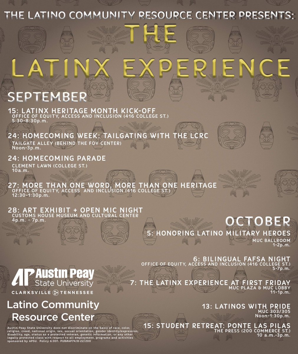 Joins us for the Latinx Experience! 🎉
Sept. 15 - Oct. 15