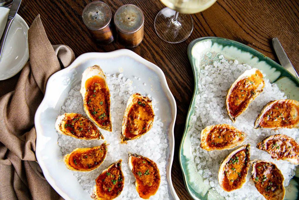 Oysters for two. 🦪 Broiled Oysters, jalapeño harissa lime butter, parmesan. #abelbrownaugusta

—
#oysters #oysterbar #broiledoysters #southernfood #seafood #dinner #surreycenter #foodie #augustaga #lovesugusta #eatlocal
