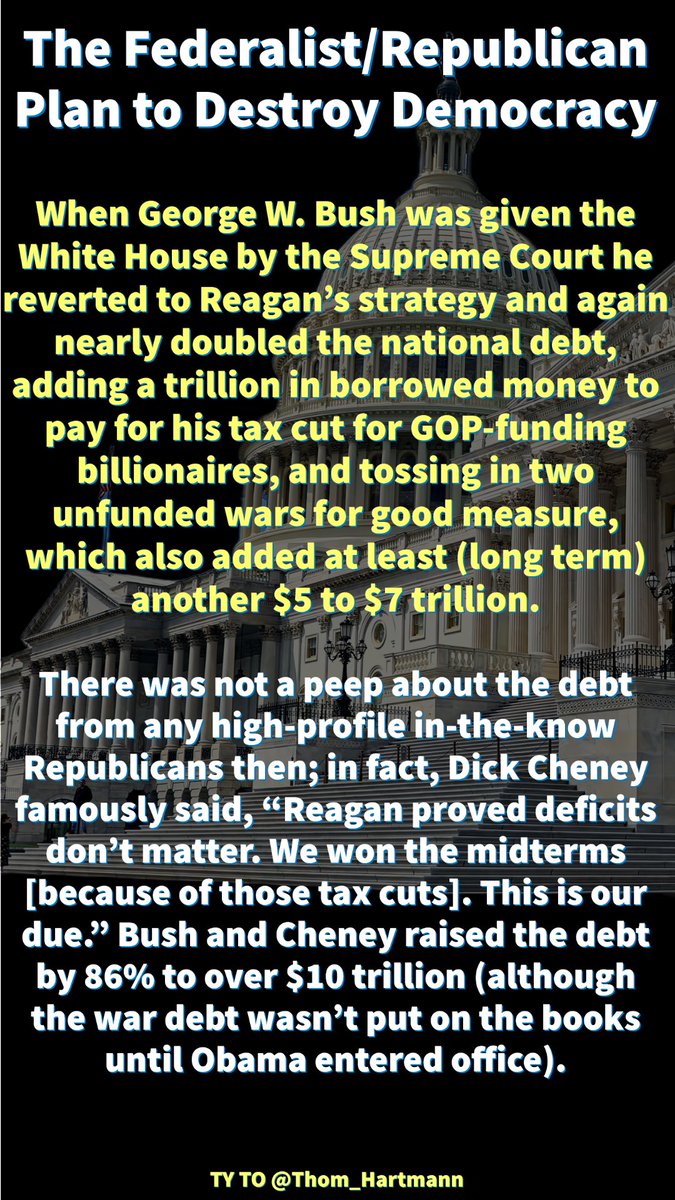ActionDemocrat's tweet photo. Reagan tripled the US debt from $800B to $2.6T in 8 years
That spending produced the biggest non-wartime increase in the debt in history
Not a peep from Republicans about that 218% increase in our debt; they were just fine with it
#ResistanceUnited #DemVoice1 #wtpBLUE #DemCast https://t.co/85M5XsVM2R