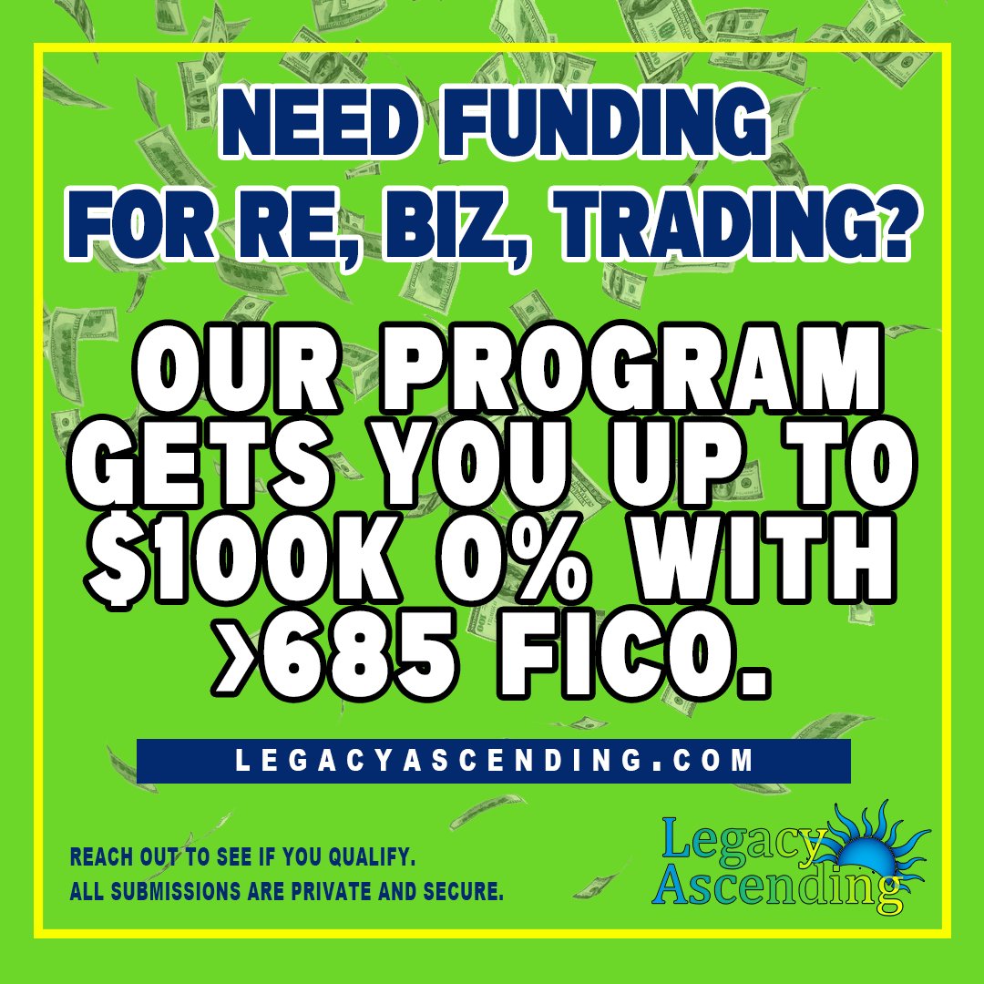 🚨Learn how to get #Business Funding Fast🚨

✅Business Funding from 5k - 500k
✅72 hour approval
✅No collateral required
✅No income verification

RSVP ASAP
booking.builderall.com/c/dazzle-danie…