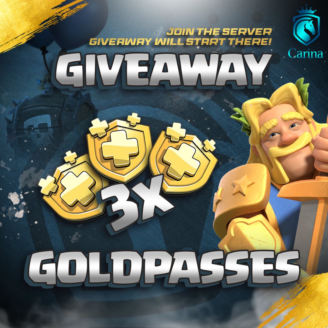 CarinaCantAim's tweet photo. here is the promised Giveaway! Poll said you want Goldpasses. Let´s goooo.
Its in the #giveawaychannel on my little server.
Good luck... https://t.co/fgX0vm4hNz