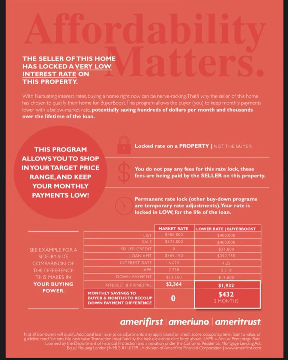 RealtorMerle's tweet image. To all sellers out there, this program with #AmeriFirst will bring you more buyers and bring a solution to the affordability problem. 

Scan the code on the last slide for more information.

#selling #seller #sellinghomes #realtor #kellerwilliamsagent #realestateagent #realestate