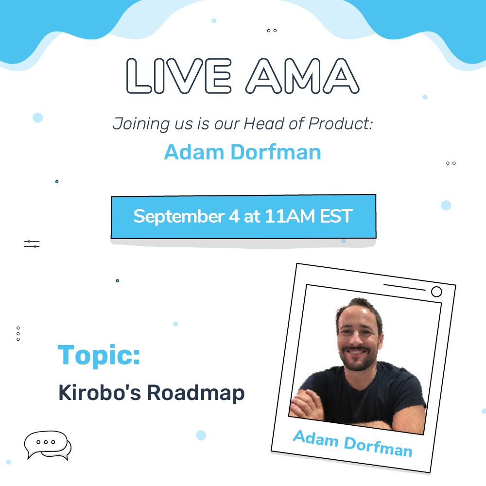 Intentable_io's tweet image. This is one AMA you definitely do not want to miss out on! Our Head of Product, Adam Dorfman will be breaking down Kirobo's roadmap &amp;amp; giving you a few hints on our next launch. 11:00AM EST on the Kirobo Twitter Space - see you all there!