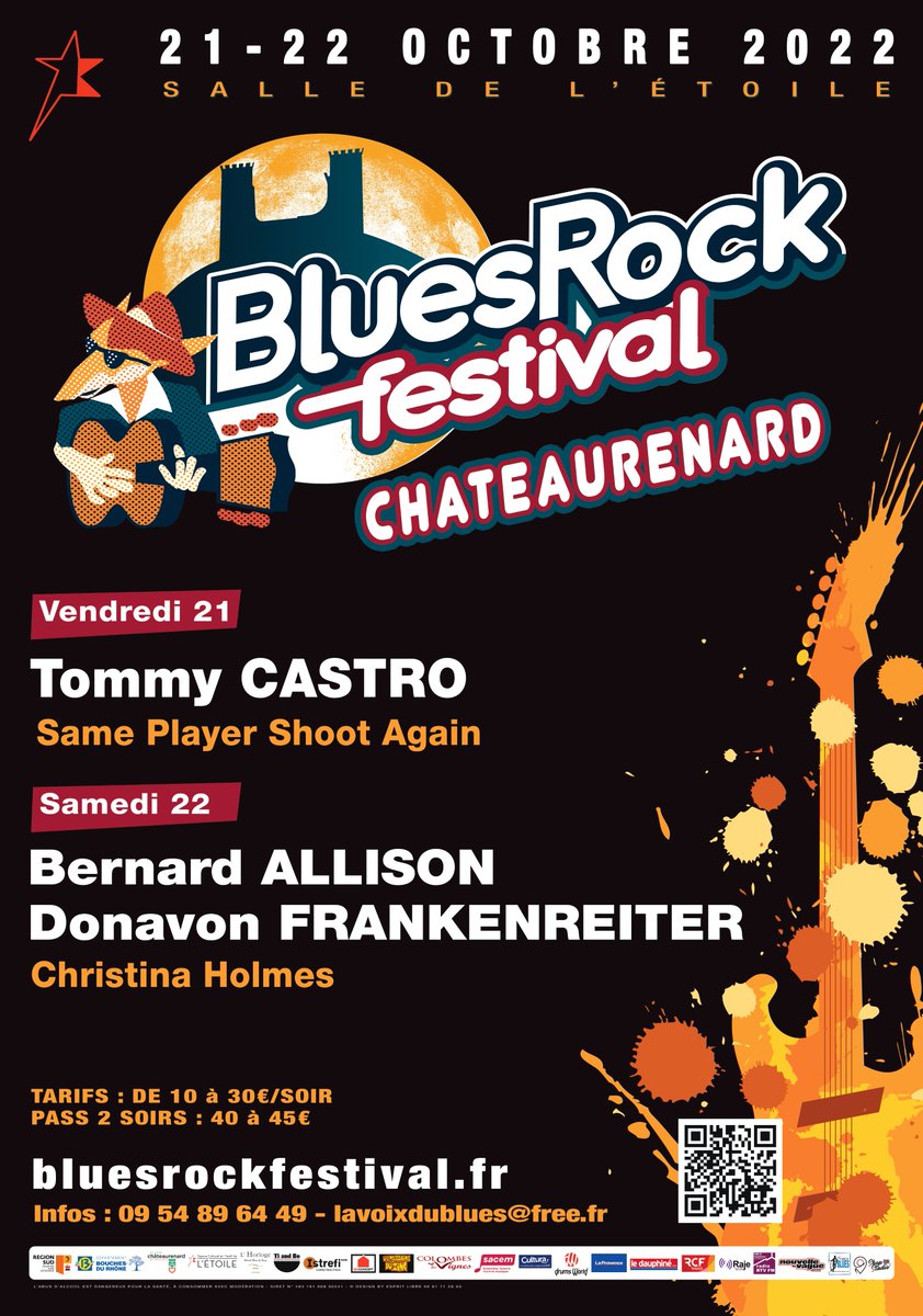 L'association La Voix du Blues a le plaisir de vous dévoiler l'affiche du Blues Rock Festival de Châteaurenard 2022 ! Et la billetterie est ouverte : my.weezevent.com/blues-rock-fes… 
#blues #rock #festival #musique #soul #jazz #châteaurenard <a href="/dfrankenreiter/">DonavonFrankenreiter</a>
