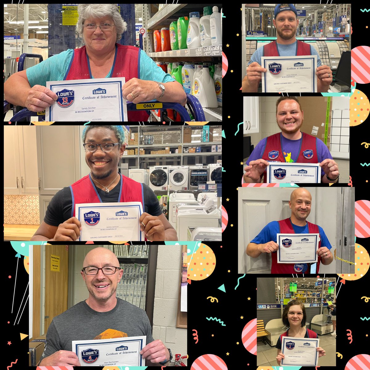 Shout out to our August anniversaries! Thank you for all of your hard work each and every day! #Lowes1127 <a href="/BarbTaylor06/">Barb</a> <a href="/JHoffmann2207/">Joe Hoffmann</a>
