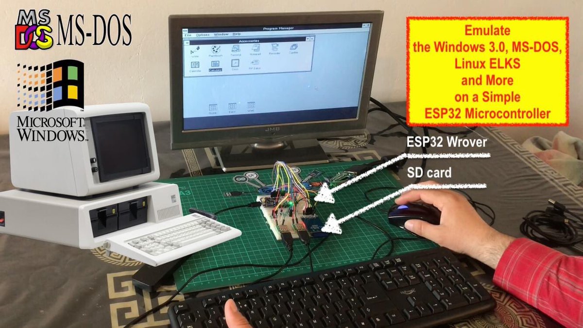 Emulate the Windows 3.0, MS-DOS, Linux ELKS and More on a Simple ESP32 Microcontroller youtu.be/P_kpwbIkFjo  <a href="/lilygo9/">LILYGO</a> <a href="/Hacksterio/">Hackster.io</a> <a href="/MicrochipMakes/">Microchip Makes</a> <a href="/hackaday/">hackaday</a> <a href="/hackadayio/">hackaday.io</a> <a href="/oshpark/">OSH Park (@oshpark@fosstodon.org)</a> <a href="/MicrochipTech/">MicrochipTechnologyInc.</a>