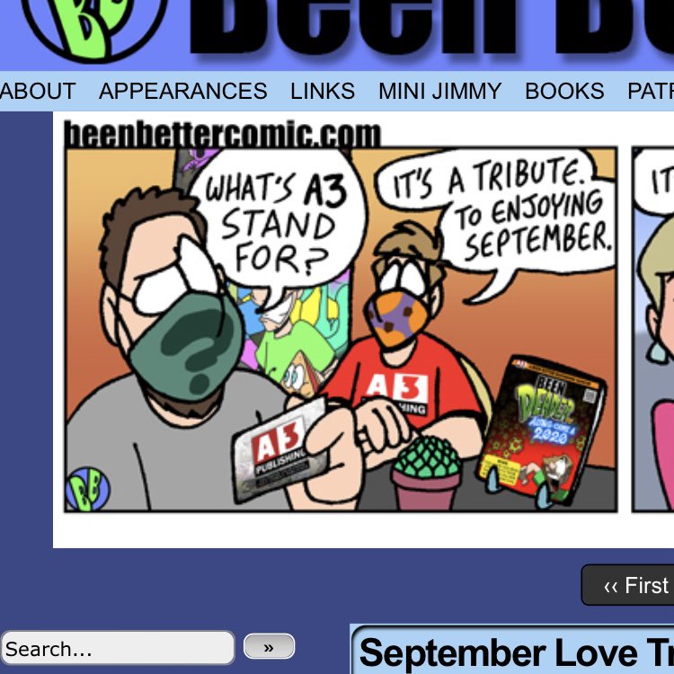 beenbettercomic's tweet photo. This strip was meant for yesterday.
And features @NameOfTheMaster and an @PublishingA3 explanation!
https://t.co/DQf1TxLaeN
#beenbettercomic #webcomics #september #a3publishing https://t.co/IMISJtF7qJ