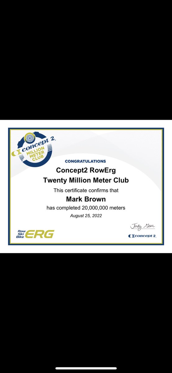 20 Million meters came around quickly 😳 on a concept2 rower.