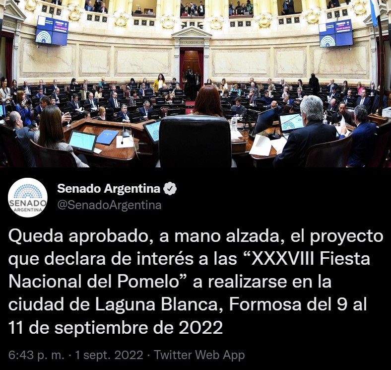 ¿Por qué es tendencia? on Twitter ""Pomelo" Porque el Senado aprobó