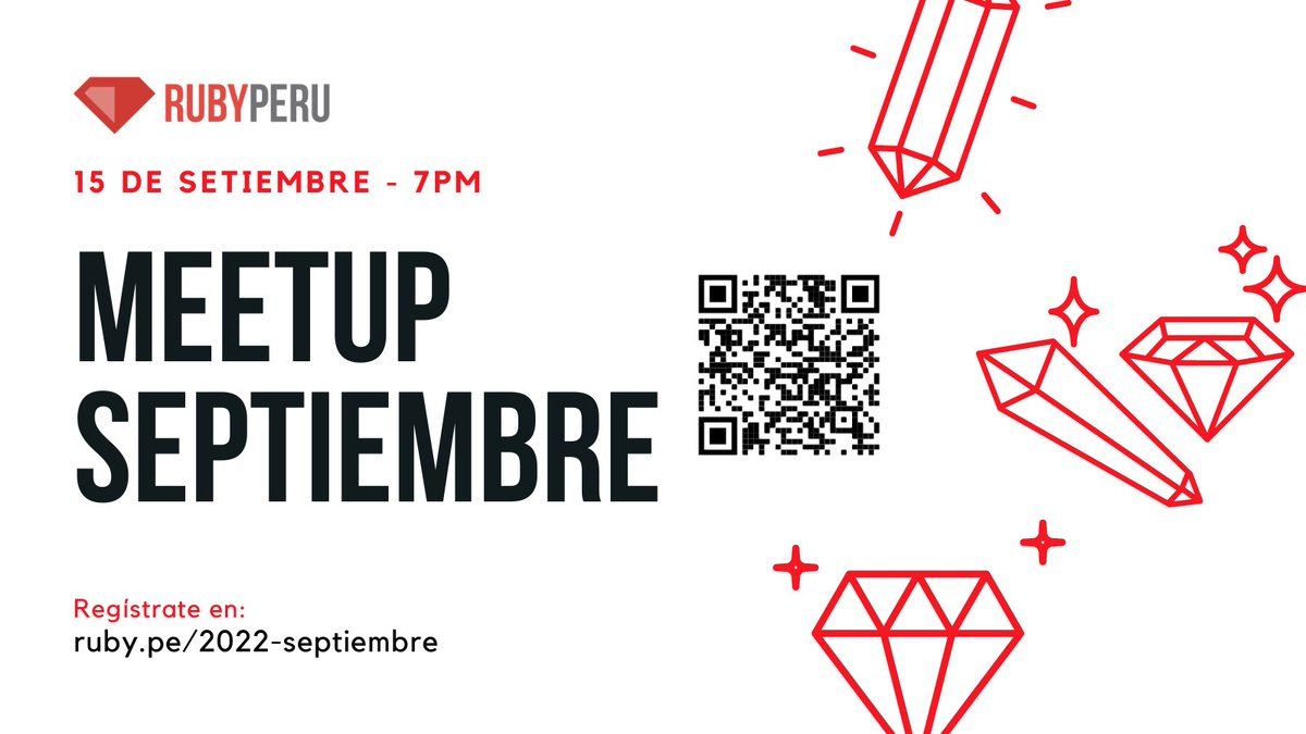 📣 ¡Tenemos meetup para Septiembre! 📣

🗓 Este jueves 15 de Septiembre, a las 7pm, nos reuniremos para aprender sobre sobrevivir a las aplicaciones de terceros con <a href="/JuanCrg90/">Juan C. Ruiz</a> 🧐 
¡Te esperamos!🤓 

Para asistir, regístrate aquí: ruby.pe/2022-septiembre