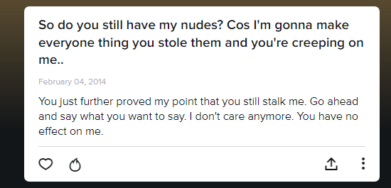 SinDidItAll's tweet photo. Here is another victim, who was 13/14 at the time, who received nudes from Sarina when she was 22. Kaleb was not the only victim she groomed. This whole "Kaleb blackmailed me" claim no longer sticks.

Sarina has a pattern of pedophilia. https://t.co/QN6tFLi2Hy