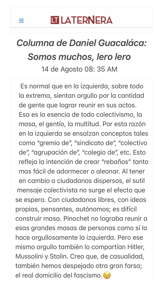Feña3derechos (@johnlocke_81) on Twitter photo <a href="/claudionarea/">Claudio Narea</a> <a href="/oscar_contardo/">Oscar_Contardo</a> Es simple. Colectivismo sectario v/s el valorar ser individuo.🤷🏻♂️ <a href="/claudionarea/">Claudio Narea</a> <a href="/oscar_contardo/">Oscar_Contardo</a> Es simple. Colectivismo sectario v/s el valorar ser individuo.🤷🏻♂️