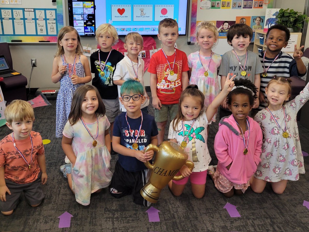ClemensClass's tweet photo. BH students ARE Champions!  They ALL did amazing at our first school assembly this morning.  The focus today was "C" in Champion-"Courage" is the word!Our newest Knights received medals for being super brave as they kicked off this awesome year at their new school. @BHKnights512 https://t.co/YEoHfJ9tLJ
