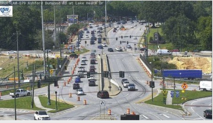 GDOTATL's tweet photo. @GADeptofTrans is removing the Ashford Dunwoody Rd lane 🚧 placed Monday. 

The I-285 bridge is secure. All tested beams are within current load parameters. However, a future project will strengthen the beams out of an abundance of caution…1/2 https://t.co/ohOeQ2bX8P