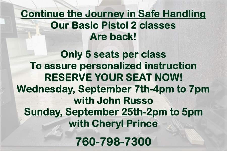 NorthCountySC's tweet photo. BP2 Class this Wednesday, September 7th! 💥
Class info 📆 https://t.co/jxXoFePTl8
Reserve your seat 📞 760.798.7300
#2A #Pistol #Training #BasicPistol #Firearms #Classes #Sports #ShootingRange #SanMarcos https://t.co/UcOzb99SPf