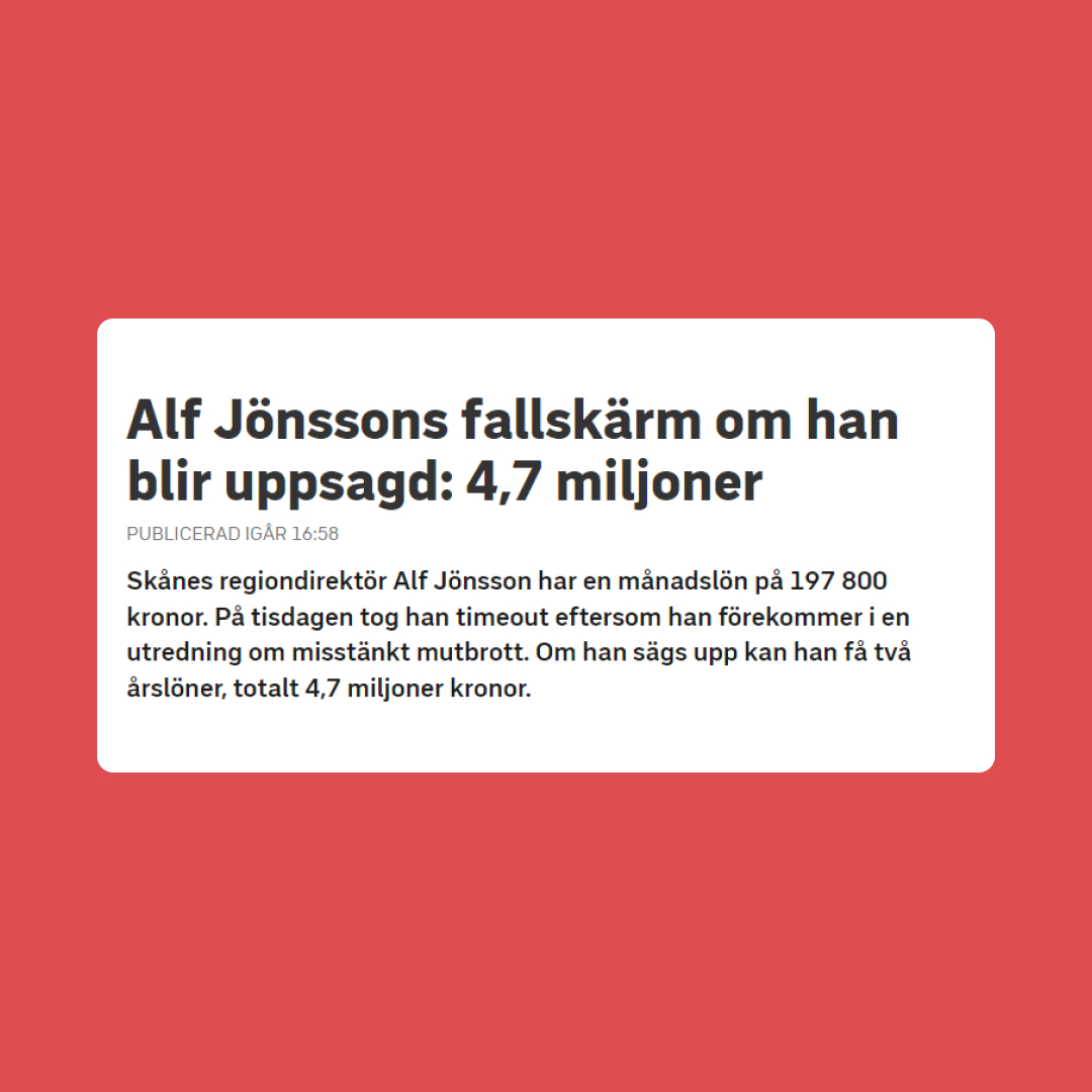 Inga fallskärmar till korrupta tjänstemän!