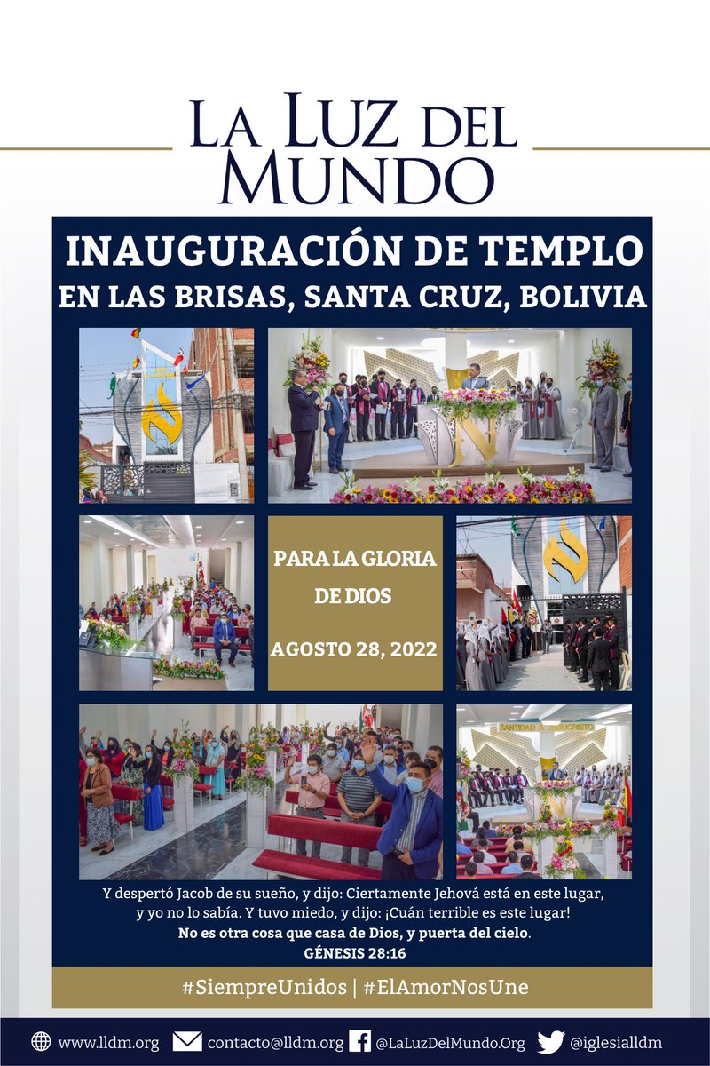 iglesialldm's tweet photo. INAUGURACIÓN DE CASA DE ORACIÓN

Como parte del resultado de la predicación del Evangelio de Cristo y la apertura de nuevos espacios para la oración, este domingo 28 de agosto de 2022 se inauguró un templo en #Bolivia en la ciudad de Santa Cruz en Las Brisas.

#SiempreUnidos https://t.co/t2v9UwsYDX