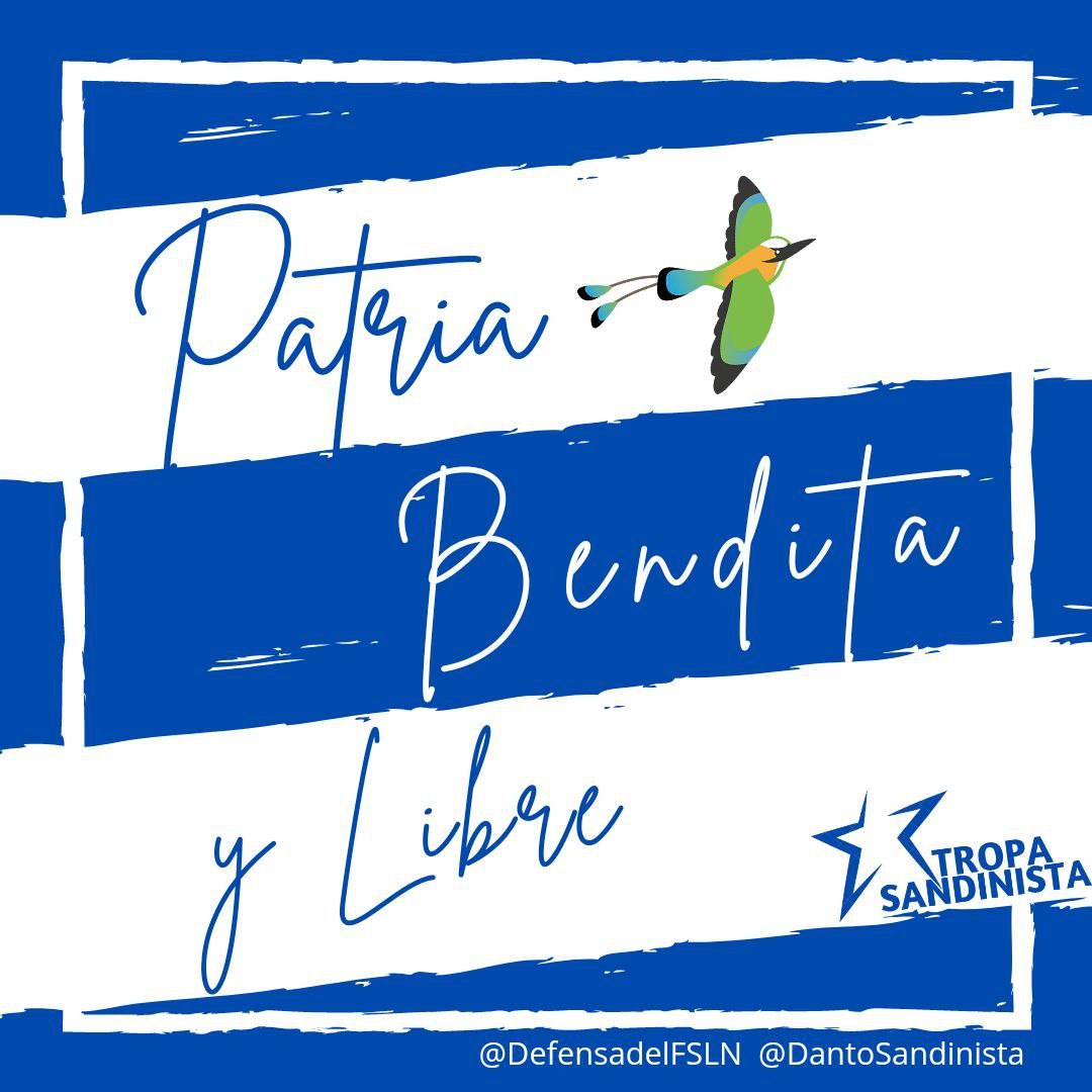 #Nicaragua 🇳🇮♥️
Que el trabajo es tu digno laurel 
Y el honor es tu enseña Triunfal...
#PatriaBenditayLibre
#01septiembre 
@TE2021 @Uva22