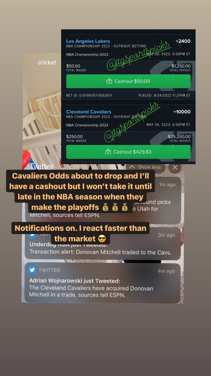 JTGSPORTSPICKS's tweet photo. Gotta Be Quicker Than That 🤣😅 #GamblingTwitter #BettingTwitter #DonovanMitchell #NBA #NBATwitter #SportsGambling #NBAOffseason #DMitch #Cavaliers #HavingFun 😭😭😭 https://t.co/kdkXSJUssL
