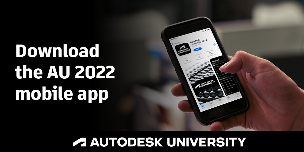 Hey #AU2022 attendees, the AU 2022 mobile app just launched! 📱    It’s now available on iOS and Android. You can use the AU app to manage your in-person conference schedule, connect with attendees, and explore conference activities.  autode.sk/3CJtVGS